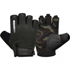 GYM TRAINING GLOVES T2 HALF BROWN-M