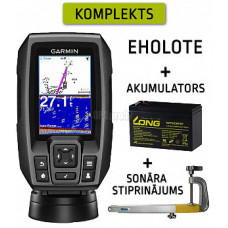 GARMIN STRIKER 4 + AKUMULATORS + SONĀRA STIPRINĀJUMS