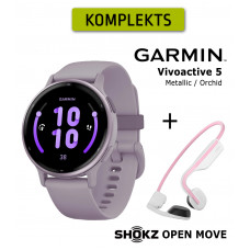 Vivoactive 5 Orchid + Shokz Open Move Pink