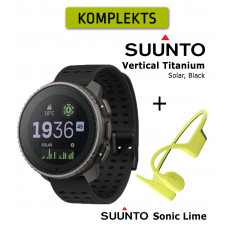 Vertical, Titanium Solar Black + Suunto Sonic Lime