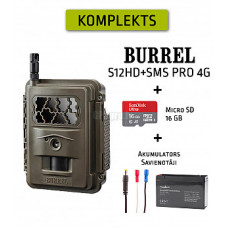 BURREL S12HD+SMS Pro 4G + SD 16GB + akumulators + savienotāji