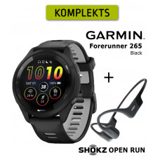 Garmin Forerunner 265 Black, Gray + Shokz Open Run Black