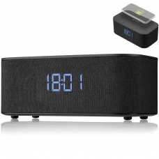 BRESSER Bluetooth speaker with alarm clock and wireless charging function