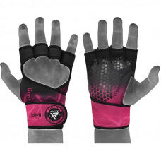 WEIGHT LIFTING GLOVES X1 PINK LONG STRAP-XS/S