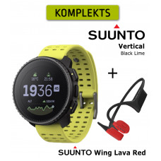 Vertical, Black Lime + Suunto Wing Lava Red