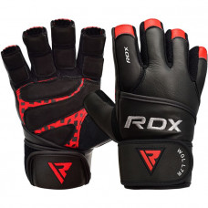 GYM GLOVE LEATHER RED/BLACK