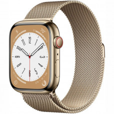 Watch Series 8 GPS + Cellular 45mm Gold Stainless Steel Case with Gold Milanese Loop