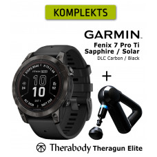 fēnix 7 Pro Sapphire Solar Carbon Gray DLC Titanium with Black Band + Theragun Elite