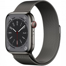 APPLE WATCH SERIES 8 GPS + CELLULAR 45MM GRAPHITE STAINLESS STEEL CASE WITH GRAPHITE MILAN