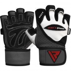 GYM GLOVE LEATHER WHITE/BLACK