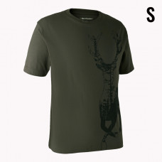 T-shirt with Deer Bark Green S