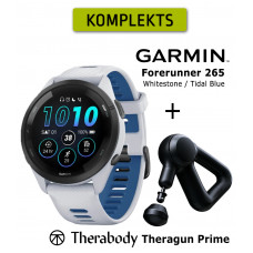 Forerunner 265 Whitestone, Blue + Theragun Prime