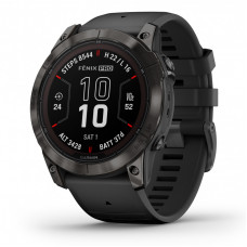 Garmin  Fenix 7X Pro Saph Solar Carbon Gray Ti w/Black Band