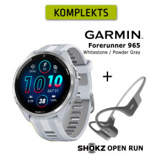 Garmin Forerunner 965 Whitestone Gray + Shokz Open Run Grey