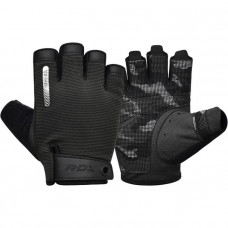 GYM TRAINING GLOVES T2 HALF BLACK-M