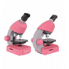 Bērnu Mikroskops 40x-640x (rozā) ar eksperimentālo komplektu