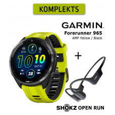 Garmin Forerunner 965 AMP Yellow / Black + Shokz Open Run Black