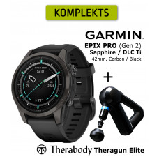 epix Pro (Gen 2) Sapphire, 42 mm Carbon Gray DLC titanium / black + Theragun Elite